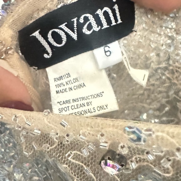 Jovani Silver Sequin Dress - Picture 6 of 10